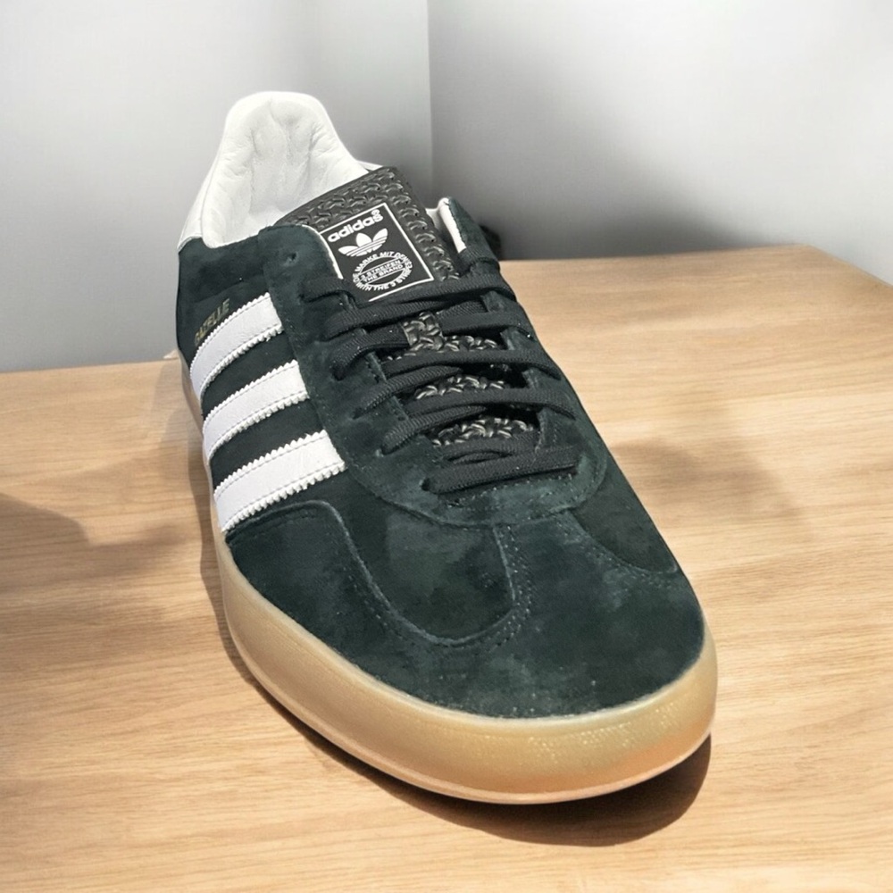 Adidas Men's Black and White Suede Sneakers